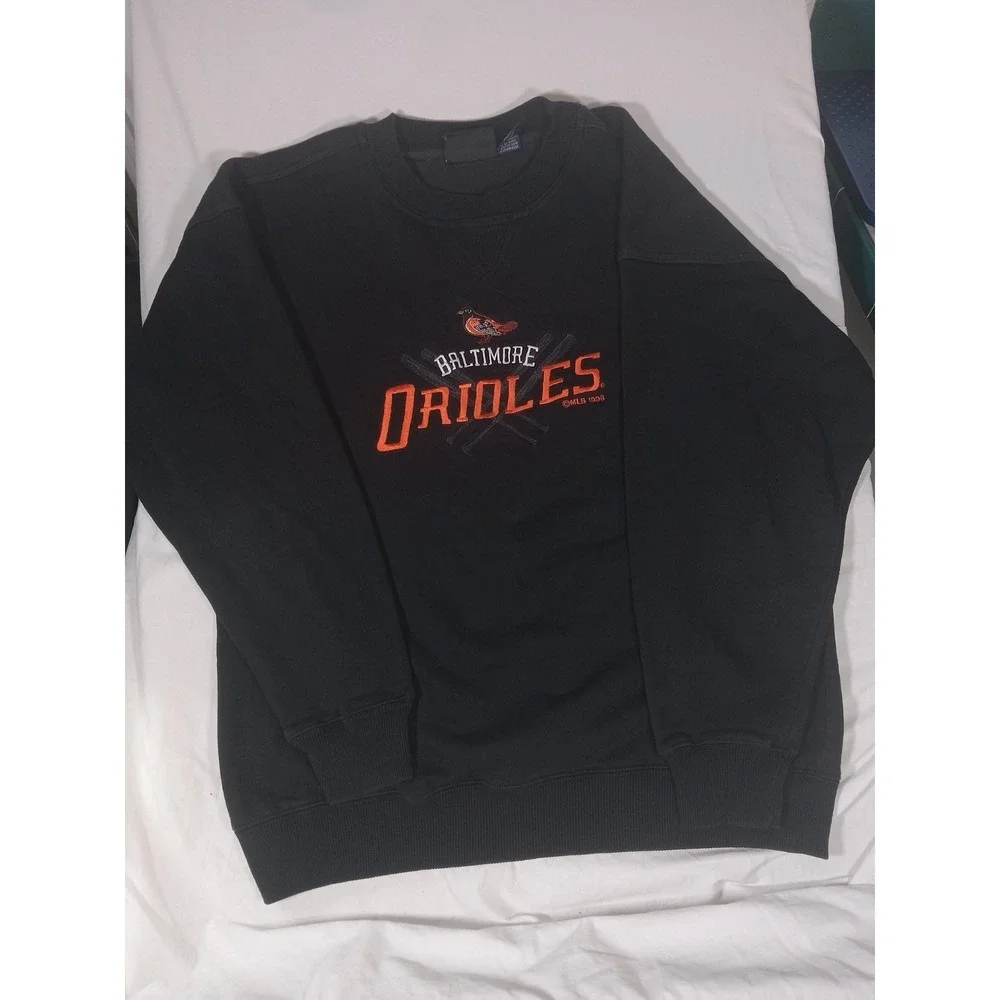 Vintage Black Baltimore Orioles Sweatshirt  Crable Sportswear - MLB - Large 1998